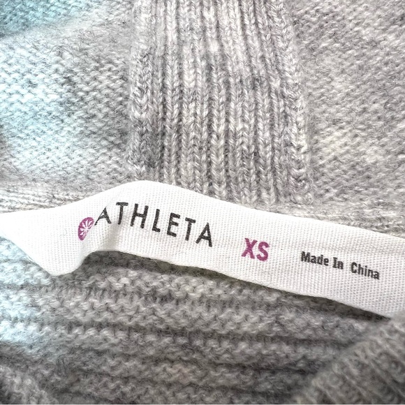 Athleta 100% Cashmere Knit Hoodie Sweater Heather Gray Size X-Small - Picture 9 of 12